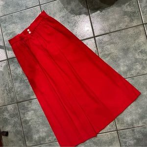 VTG 80s Rare Bright Red Corduroy Skirt NWT